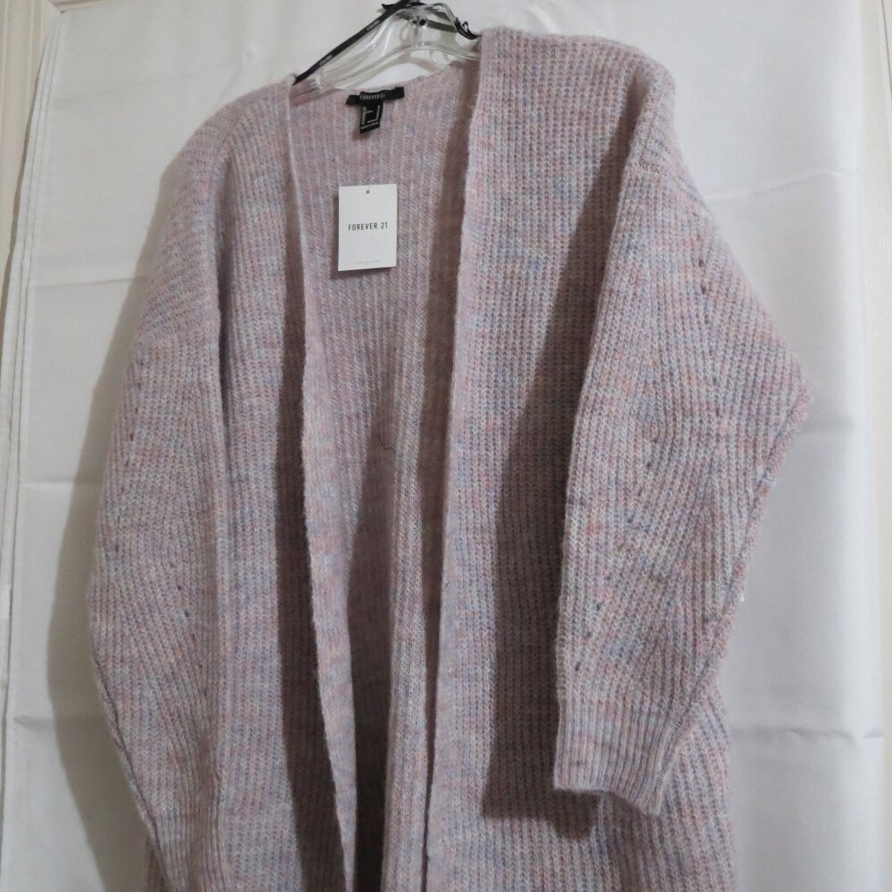 Forever 21 Women's Marled Open-Front Cardigan Sweater